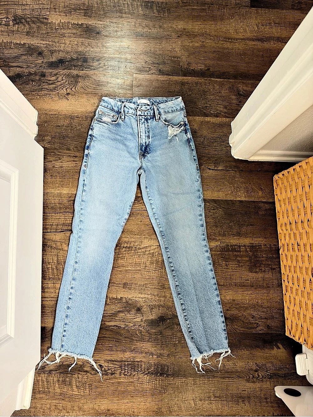 Good American Straight Jeans Blue Waist 00